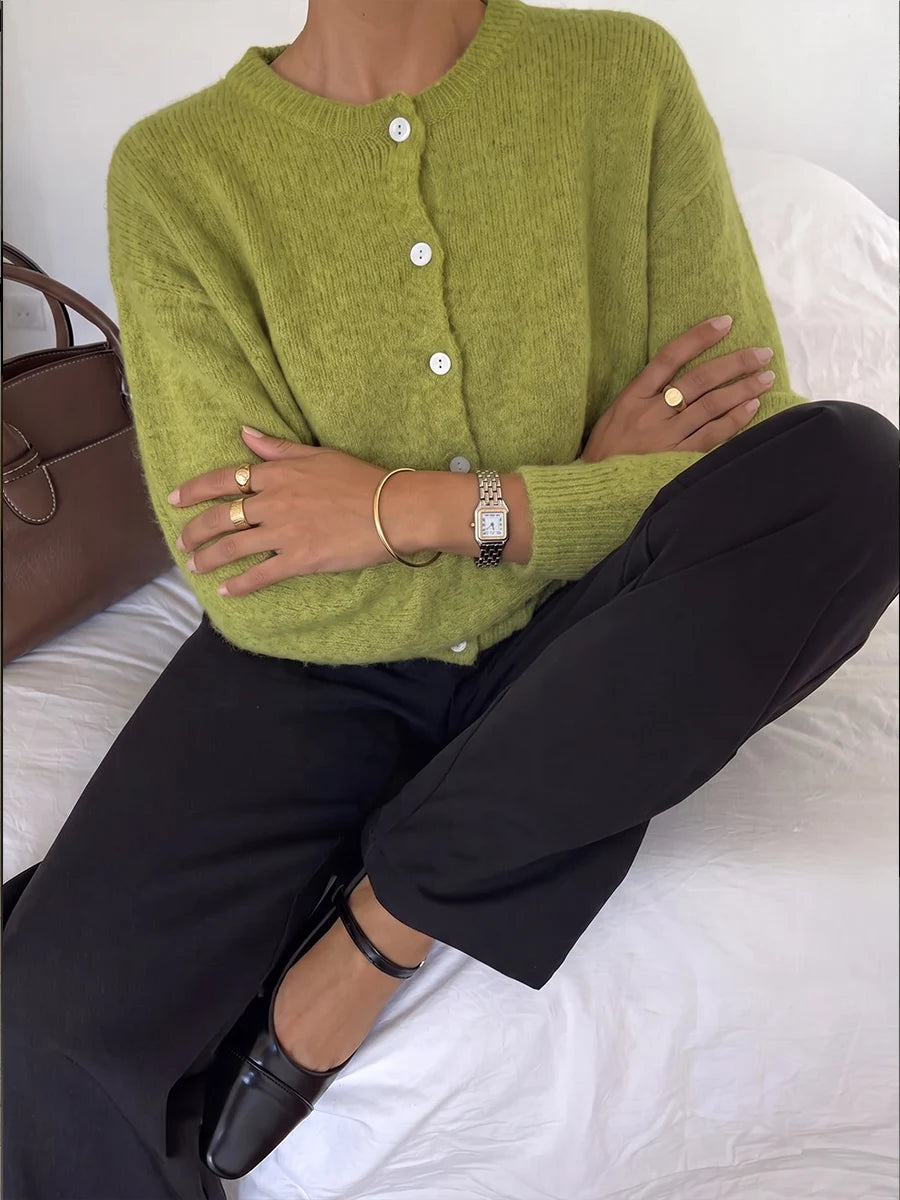 Cárdigan elegante de punto con botones