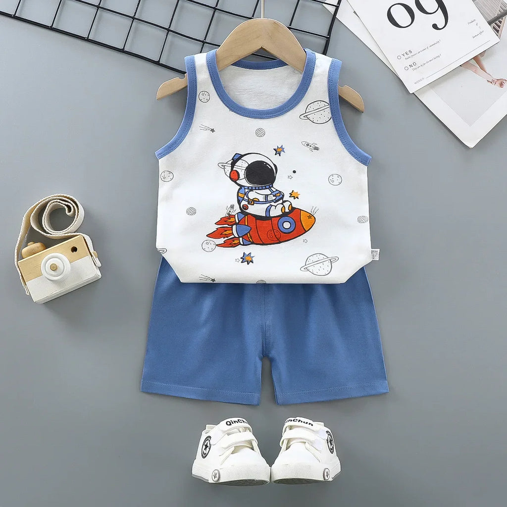 Conjunto infantil de camiseta de tirantes y short