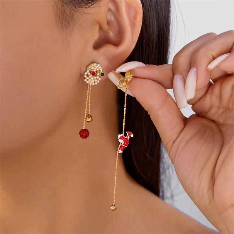 Pendientes navideños de Papá Noel