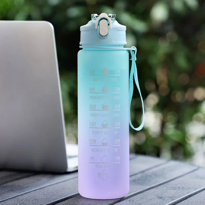 Botella de agua degradada motivacional (600 ml a 2 L)