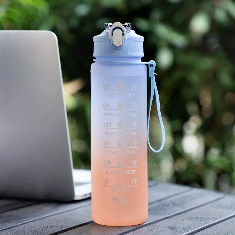 Botella de agua degradada motivacional (600 ml a 2 L)