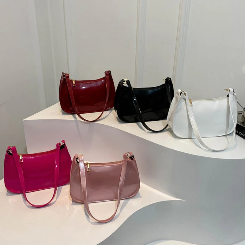 Bolso de hombro retro de piel sintética para mujer