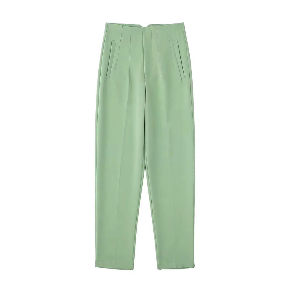 Pantalón de tiro alto básico en colores