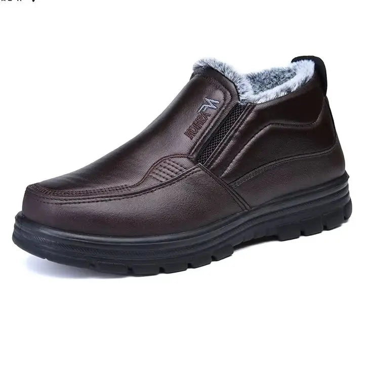 Botas de piel impermeables con forro para hombre