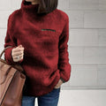 Jersey de cuello alto suave para mujer