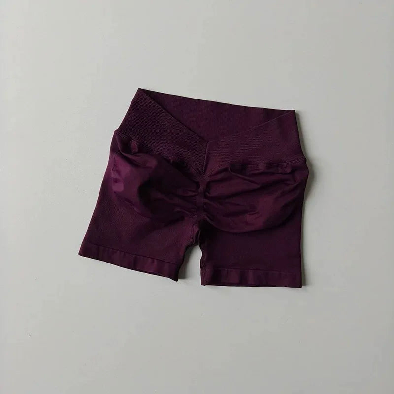Pantalón corto deportivo de cintura alta con efecto realce