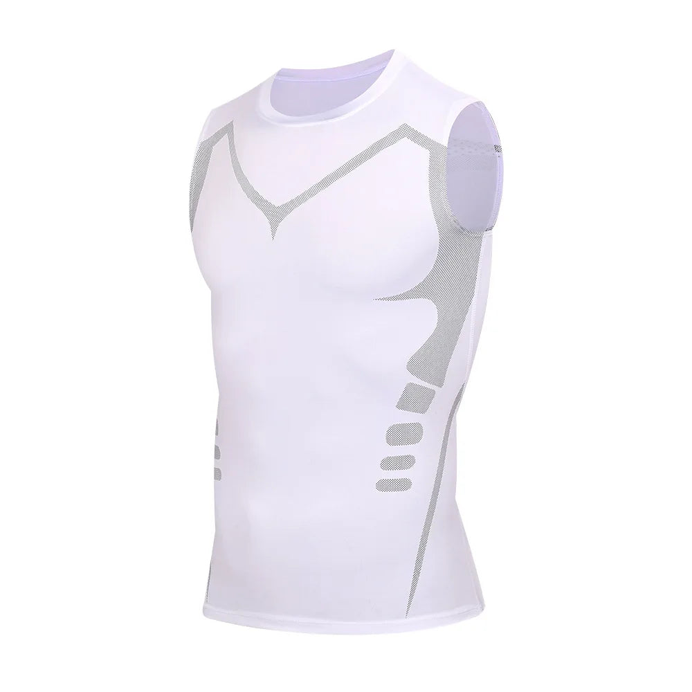 Camiseta de compresión sin mangas para hombre