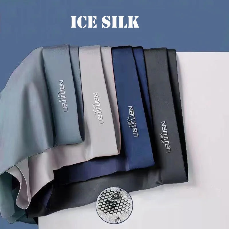 Pack de 4 calzoncillos bóxer de seda fría para hombre
