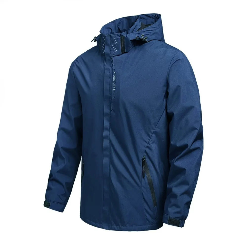 Chaqueta impermeable ligera con capucha para hombre