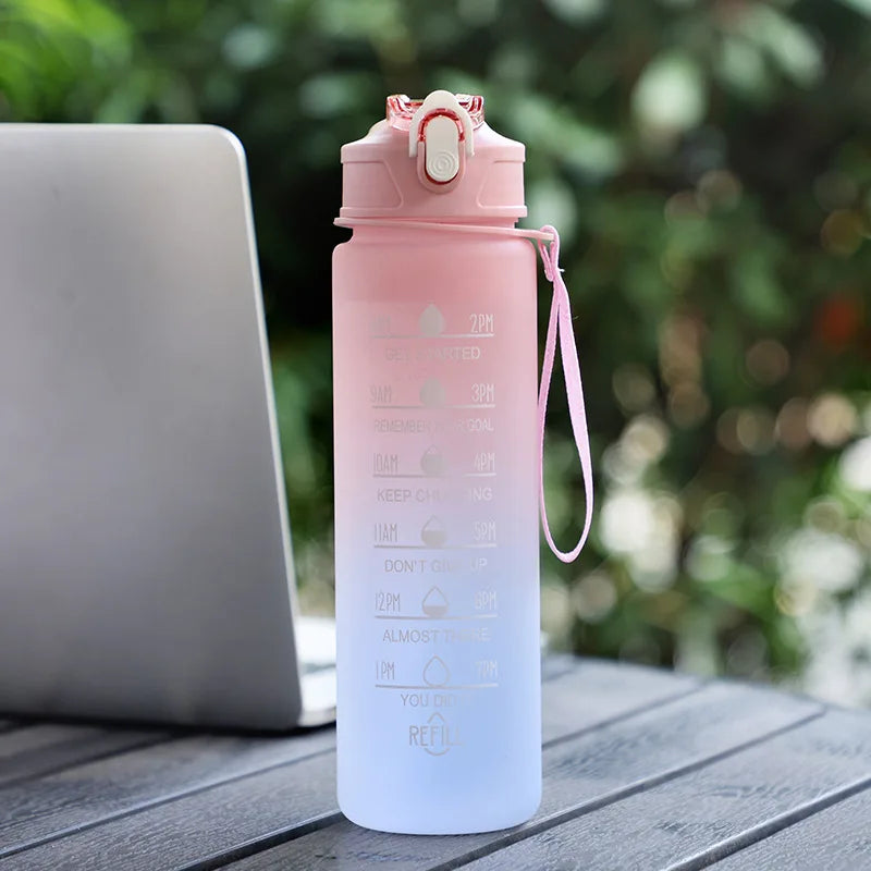 Botella de agua degradada motivacional (600 ml a 2 L)