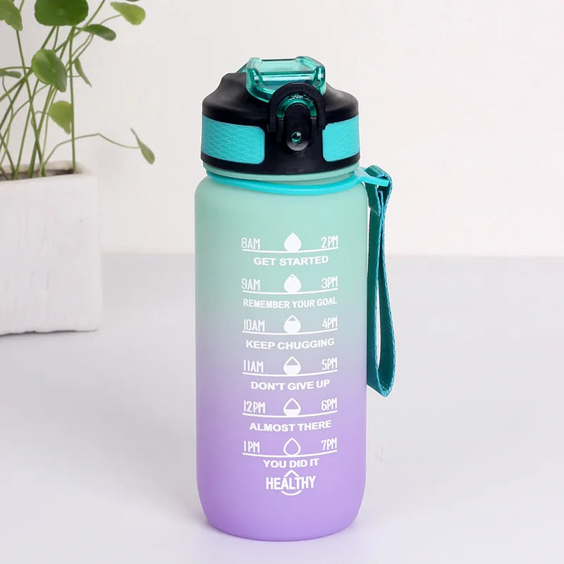 Botella de agua degradada motivacional (600 ml a 2 L)