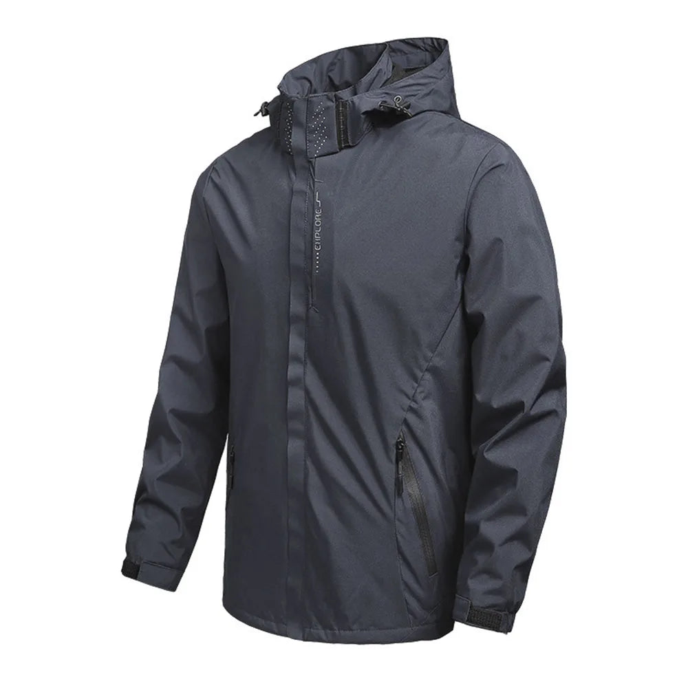 Chaqueta impermeable ligera con capucha para hombre