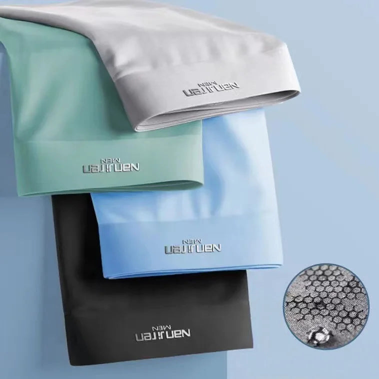 Pack de 4 calzoncillos bóxer de seda fría para hombre