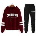Chándal California con capucha y pantalón con raya