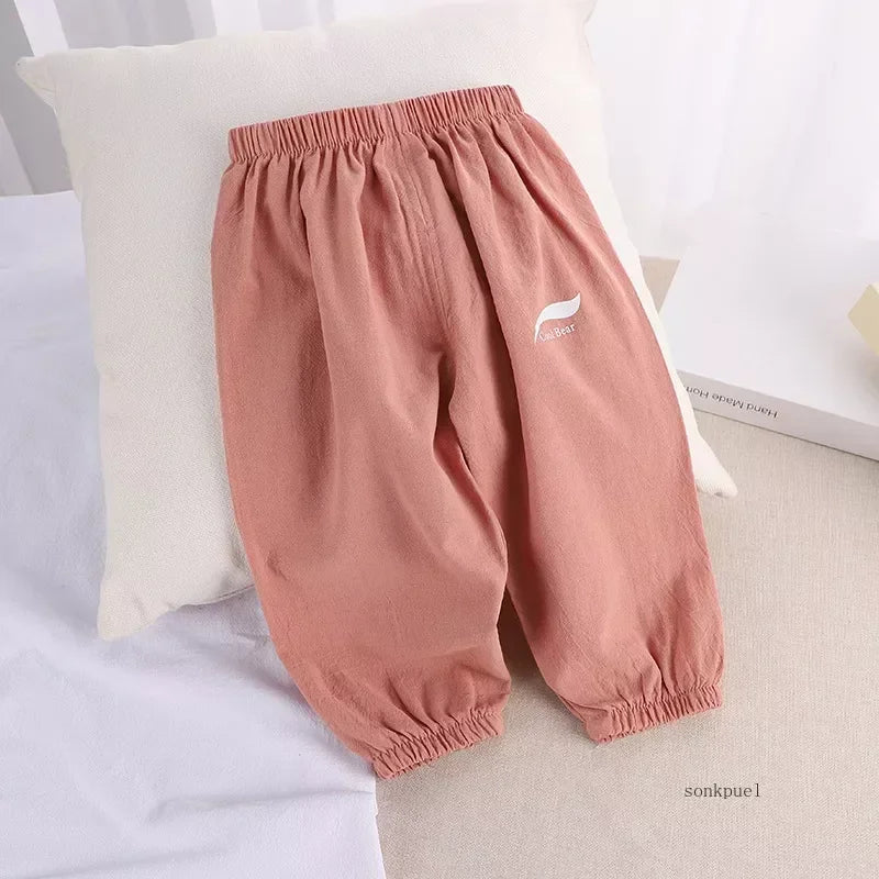 Pantalón infantil de algodón y lino