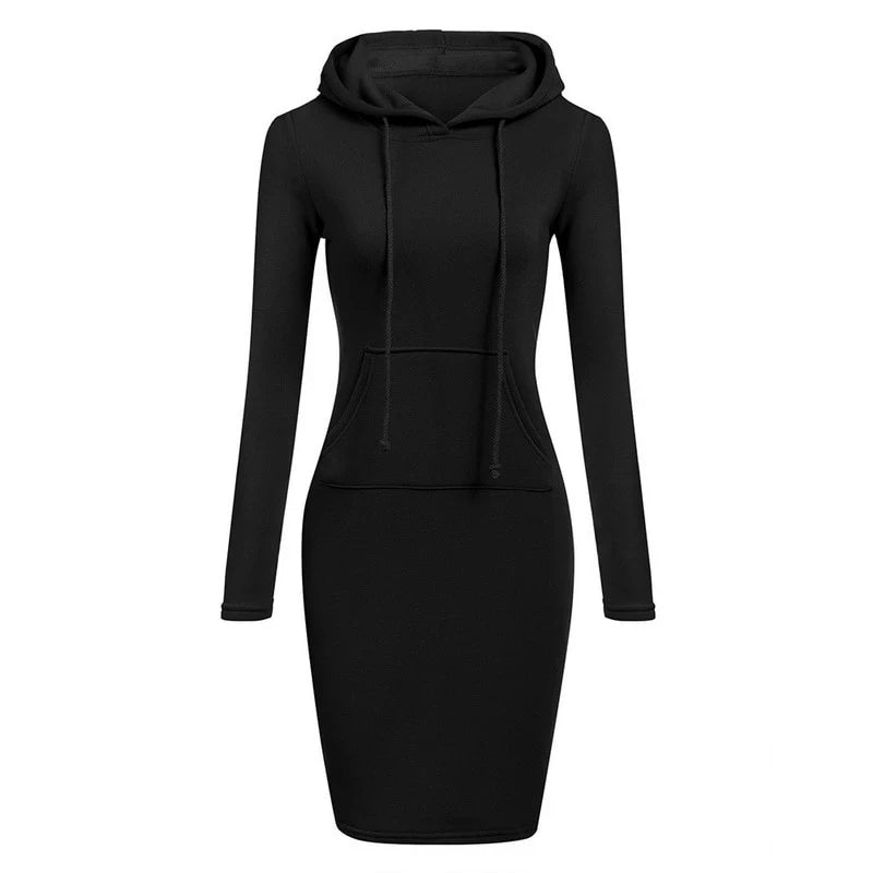 Vestido sudadera con capucha de manga larga