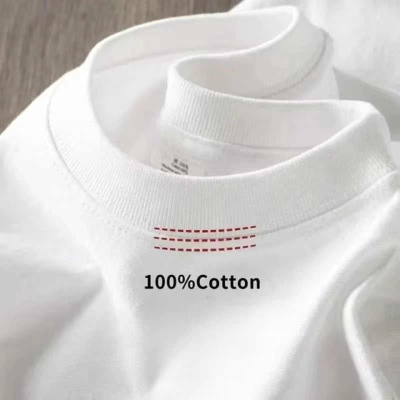 Camiseta blanca de algodón grueso para hombre