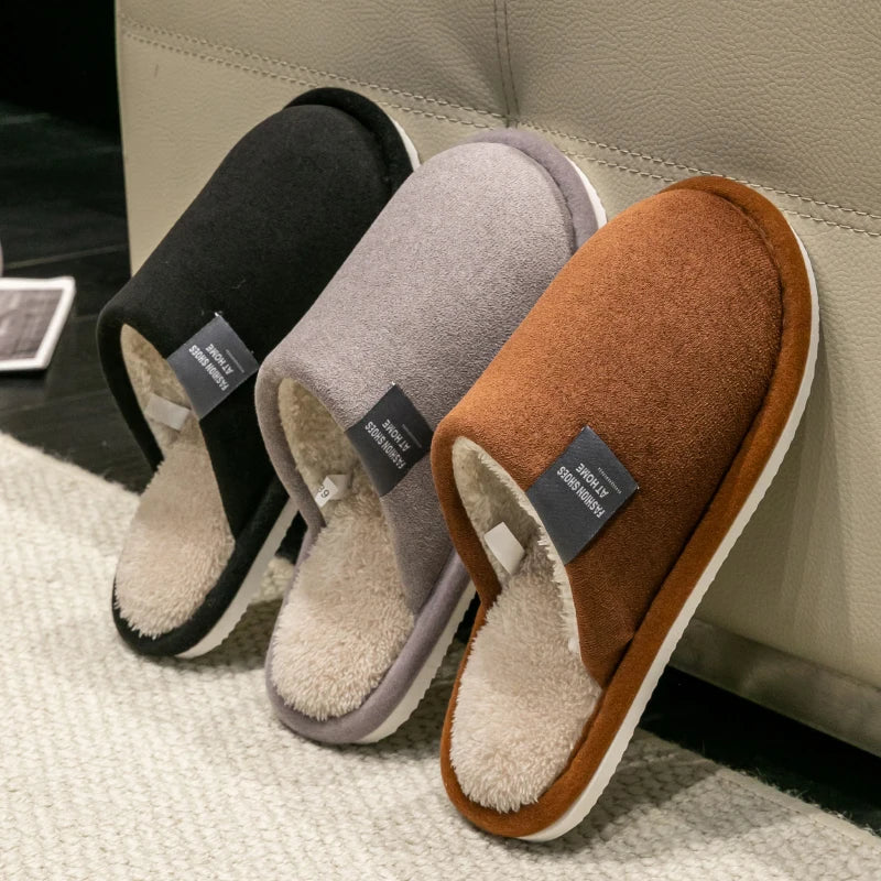 Zapatillas de casa cálidas antideslizantes para hombre