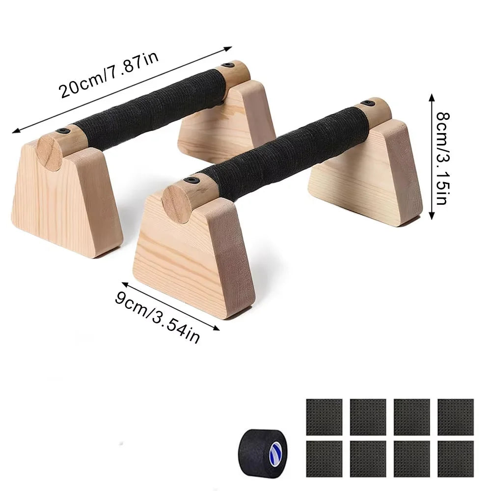 Barras de flexiones de madera (par)