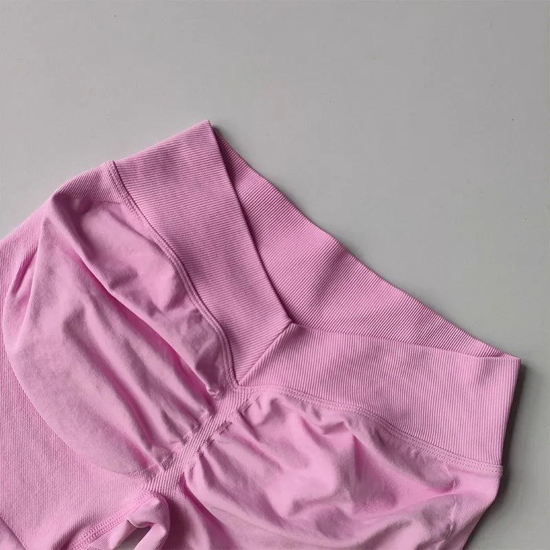 Pantalón corto deportivo de cintura alta con efecto realce