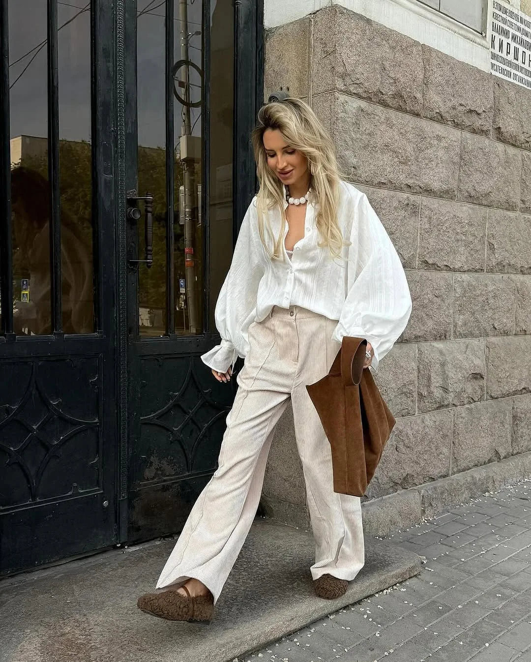 Camisa blanca oversize 100 % algodón