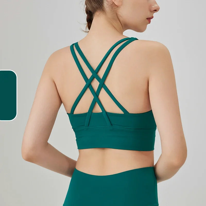 Top deportivo de espalda cruzada para mujer