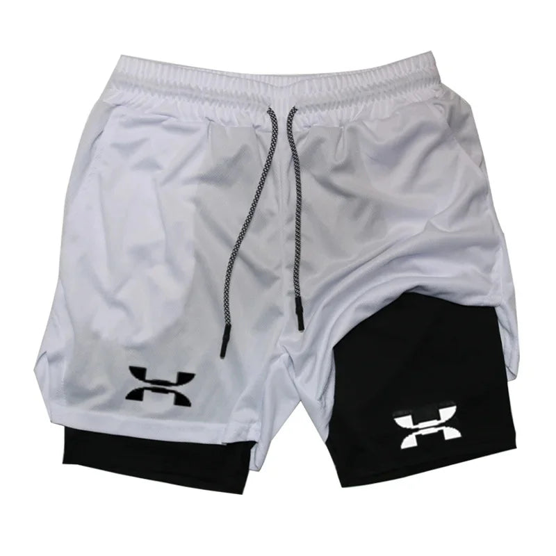 Pantalón corto 2 en 1 deportivo para hombre