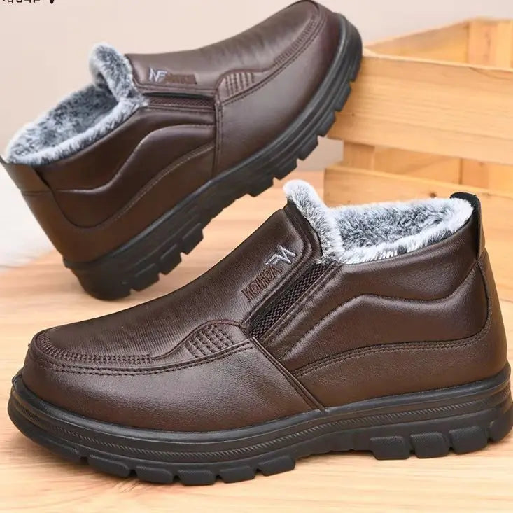 Botas de piel impermeables con forro para hombre