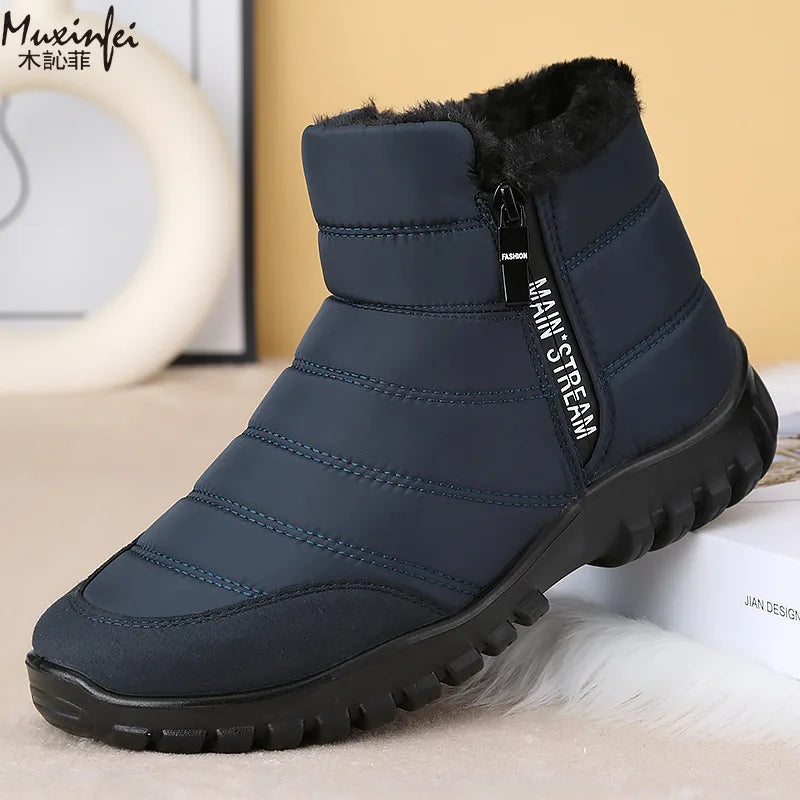 Botas de nieve tobilleras impermeables para hombre
