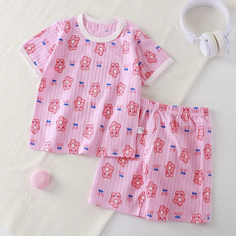 Conjunto bebé camiseta y short de algodón (2 piezas)