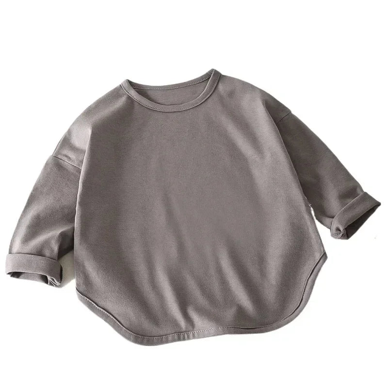 Camiseta básica de manga larga 100 % algodón para bebé