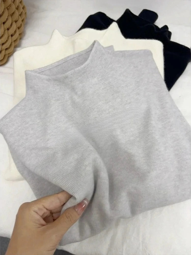 Jersey de punto vintage con cuello medio alto