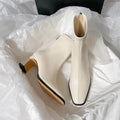 Botines vintage cálidos de punta cuadrada para mujer