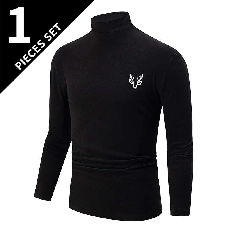 Camiseta interior de cuello alto para hombre (1 o 3 uds)