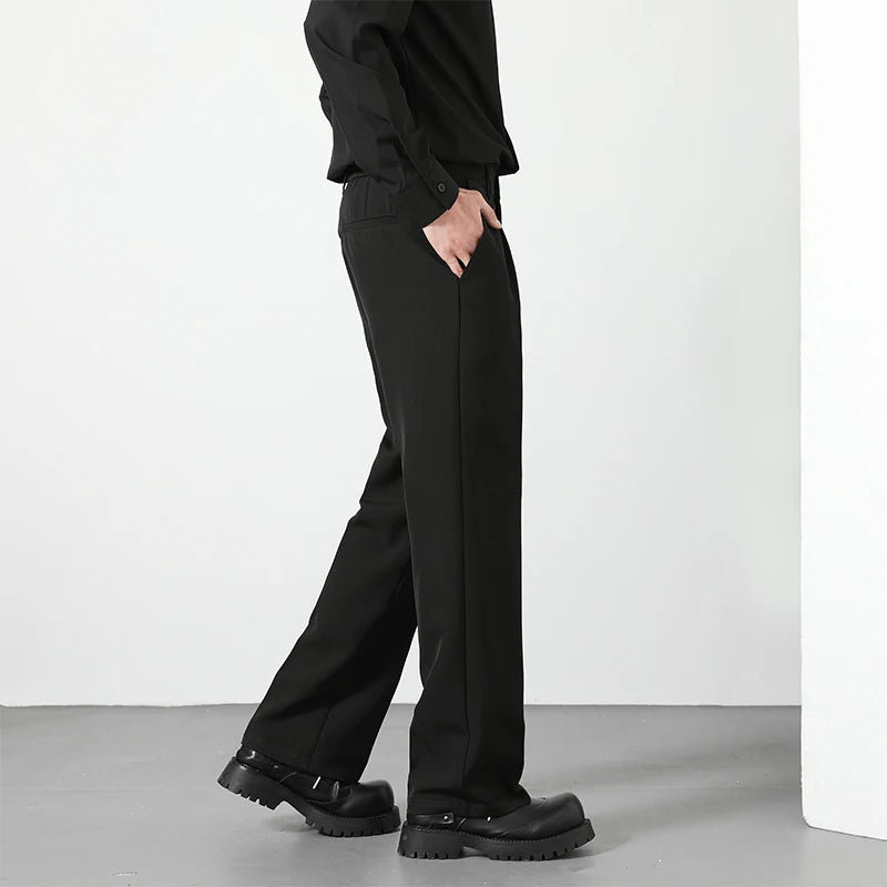 Pantalón de traje holgado de pierna recta para hombre