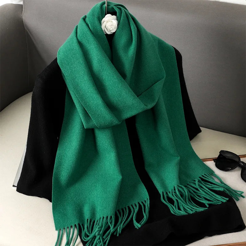 Bufanda de invierno lisa tacto cachemira