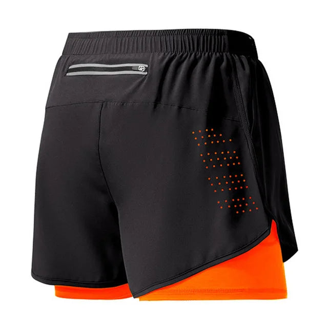 Pantalón corto de running doble capa para hombre
