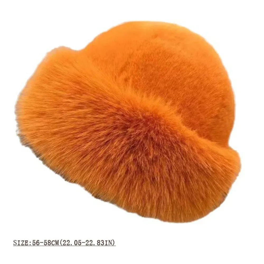 Gorro de pescador de pelo esponjoso para mujer