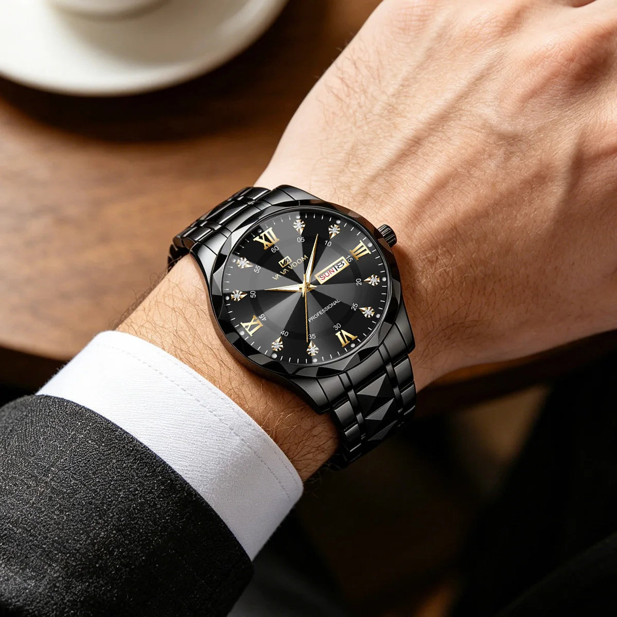 Reloj luminoso con doble calendario para hombre