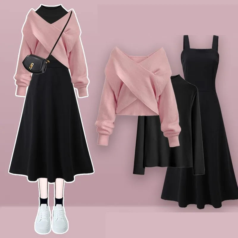 Conjunto elegante de jersey y vestido