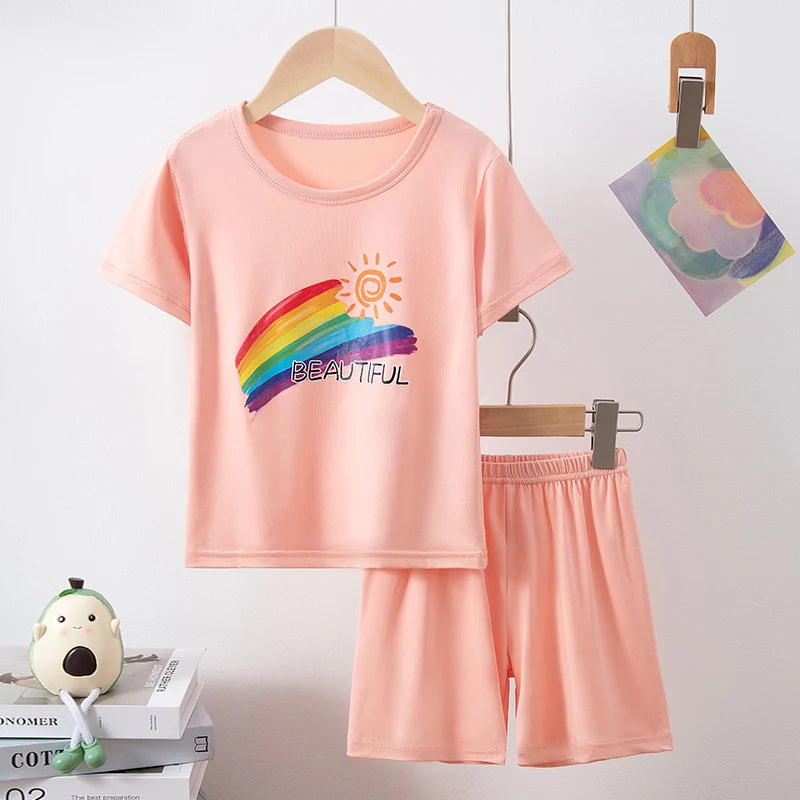 Conjunto infantil de verano camiseta y short (2 piezas)