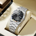 Reloj fino de acero con calendario para hombre