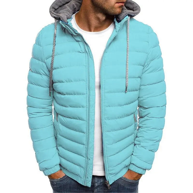 Chaqueta acolchada con capucha para hombre