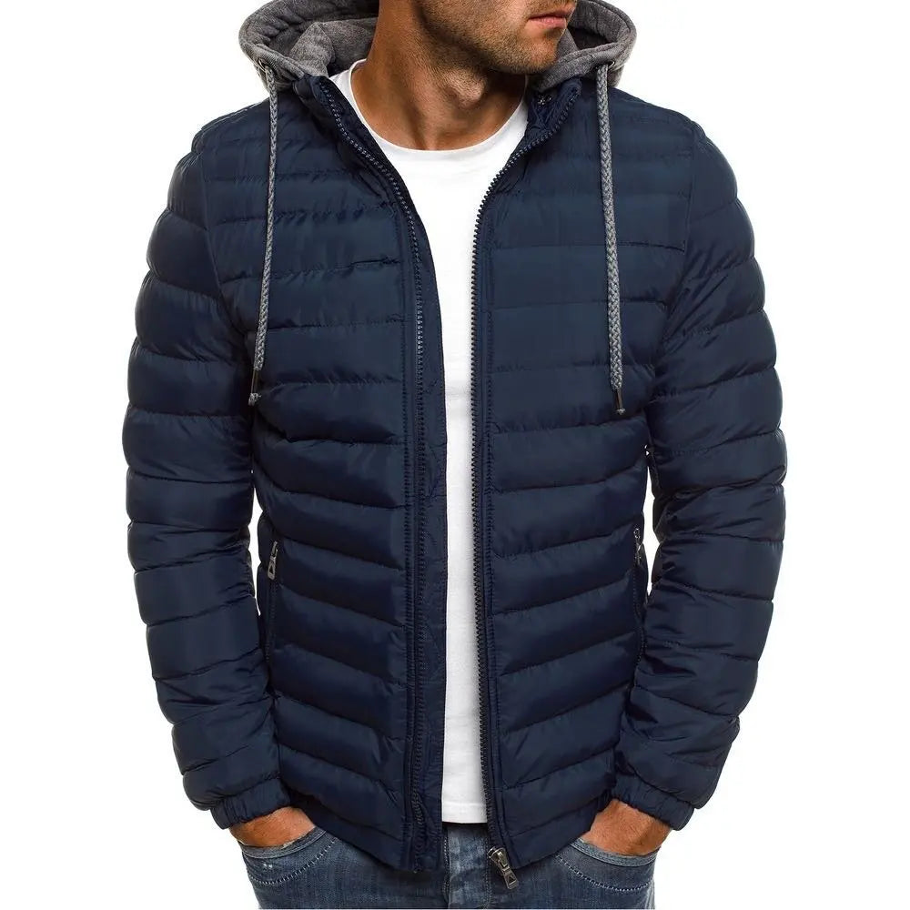 Chaqueta acolchada con capucha para hombre