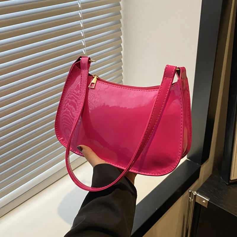 Bolso de hombro retro de piel sintética para mujer