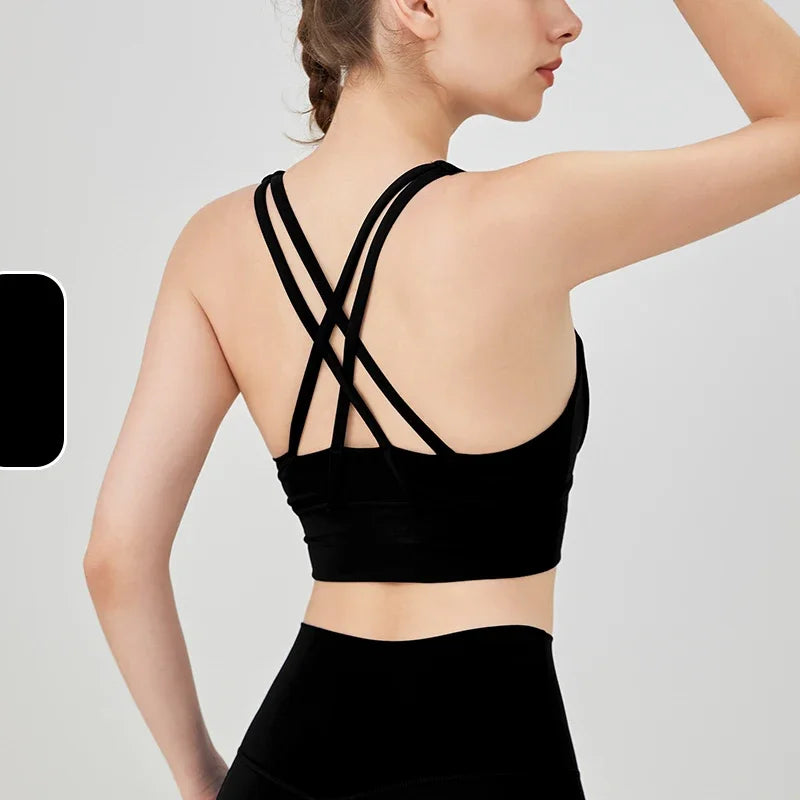 Top deportivo de espalda cruzada para mujer