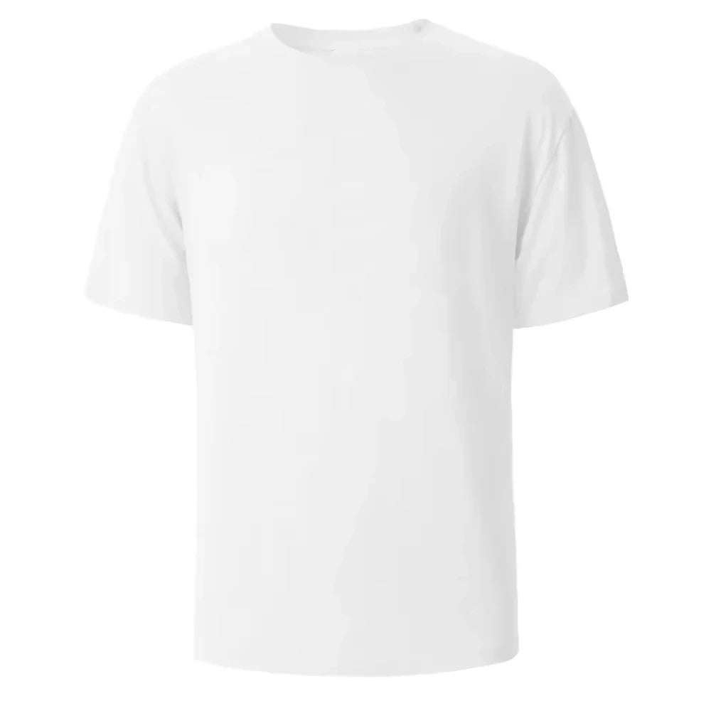 Camiseta blanca de algodón grueso para hombre