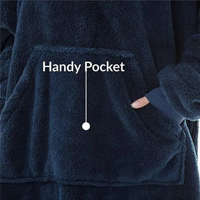 Sudadera manta con capucha oversize