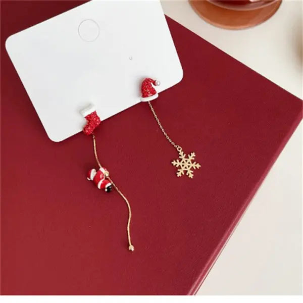 Pendientes navideños de Papá Noel