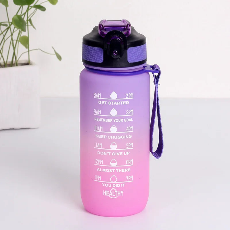 Botella de agua degradada motivacional (600 ml a 2 L)